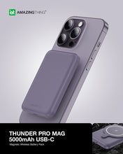 Заредете изображение във визуализатора на галерията – Amazing Thing Power bank Thunder Pro 5000mAh TPM5KPU - Type C - magnetic with induction charger purple
