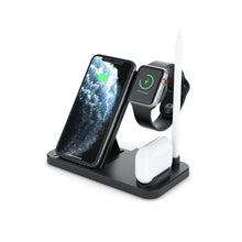 Заредете изображение във визуализатора на галерията – Wireless charger qi 4in1 10w w30 black - TopMag
