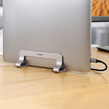 Заредете изображение във визуализатора на галерията – Ugreen Aluminum Vertical Stand Holder Stand for MacBook Laptop Tablet Silver (20471 LP258)
