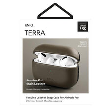 Заредете изображение във визуализатора на галерията – UNIQ etui Terra AirPods Pro Genuine Leather oliwkowy/olive
