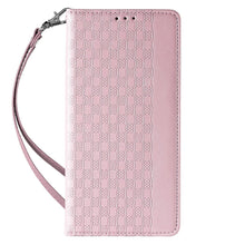 Заредете изображение във визуализатора на галерията – Magnet Strap Case Case For Samsung Galaxy S23 Flip Wallet Mini Lanyard Stand Pink
