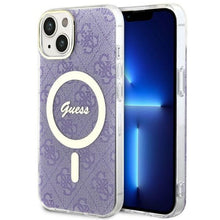 Заредете изображение във визуализатора на галерията – Guess GUHMP14MH4STU iPhone 14 Plus 6.7" purple/purple hardcase 4G MagSafe
