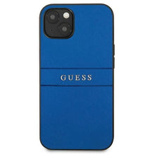 Заредете изображение във визуализатора на галерията – Guess GUHCP13MPSASBBL iPhone 13 6,1" niebieski/blue Saffiano Strap
