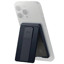 Заредете изображение във визуализатора на галерията – Uniq Heldro ID magnetic wallet with support and band - navy blue
