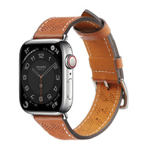 Заредете изображение във визуализатора на галерията – Strap Leather Apple Watch SE, 8, 7, 6, 5, 4, 3, 2, 1 (41, 40, 38 mm) bracelet brown
