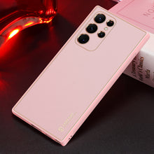 Заредете изображение във визуализатора на галерията – Dux Ducis Yolo elegant cover made of ecological leather for Samsung Galaxy S22 Ultra pink
