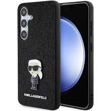 Заредете изображение във визуализатора на галерията – Karl Lagerfeld Fixed Glitter Ikonik Logo Metal Pin case for Samsung Galaxy S24+ - black
