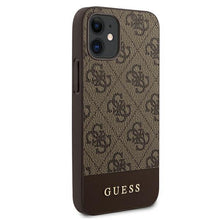 Заредете изображение във визуализатора на галерията – Guess GUHCP12SG4GLBR iPhone 12 mini 5,4" brązowy/brown hardcase 4G Stripe Collection

