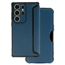 Заредете изображение във визуализатора на галерията – Razor Carbon Book Case for Samsung Galaxy S23 Ultra navy
