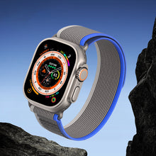 Заредете изображение във визуализатора на галерията – Velcro Sports Strap for Apple Watch 8 / 7 / 6 / SE / 5 / 4 / 3 / 2 / 1 (38, 40, 41 mm) Dux Ducis Strap YJ Version - Blue Gray
