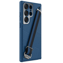 Заредете изображение във визуализатора на галерията – Nillkin Strap Case for Samsung Galaxy S23 Ultra armored case with a wrist strap blue
