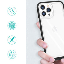 Заредете изображение във визуализатора на галерията – Clear 3in1 case for Samsung Galaxy Z Flip 4 silicone cover with frame black
