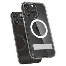 Заредете изображение във визуализатора на галерията – Spigen Ultra Hybrid S MagSafe case with stand for iPhone 15 Pro - transparent
