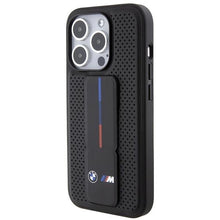 Заредете изображение във визуализатора на галерията – BMW Grip Stand Smooth &amp; Perforated case for iPhone 15 Pro - black
