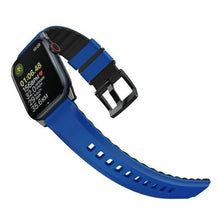 Заредете изображение във визуализатора на галерията – Uniq Strap Linus Apple Watch Series 1/2/3/4/5/6/7/8/SE/SE2/Ultra 42/44/45/49mm Airosoft Silicone Blue/Racing Blue
