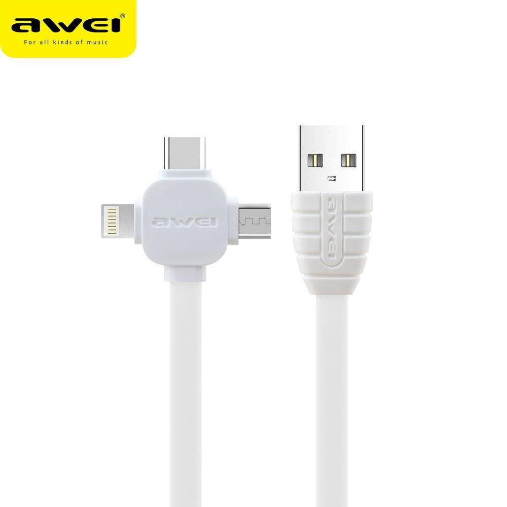 кабел awei cl82 3in1 white - TopMag