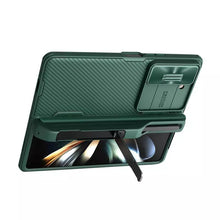 Заредете изображение във визуализатора на галерията – Nillkin CamShield Fold Case for Samsung Galaxy Z Fold 5 5G green (pen holder)
