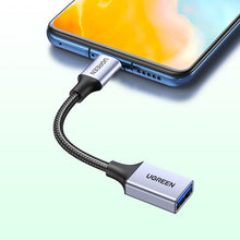 Заредете изображение във визуализатора на галерията – USB C (male) - USB (female) 3.0 OTG cable 0.15m Ugreen US378 - black
