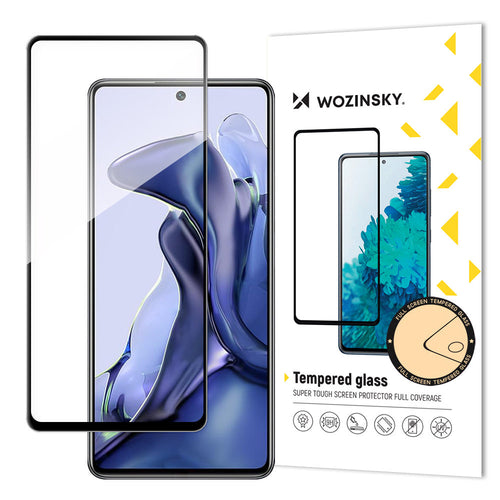 Wozinsky Tempered Glass Full Glue Super Tough Screen Protector Full Coveraged with Frame Case Friendly for Xiaomi Mi 11T Pro / Mi 11T black - TopMag