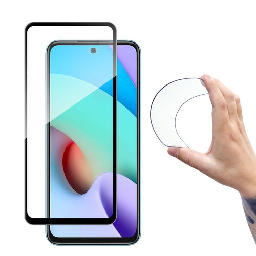 Wozinsky Full Cover Flexi Nano Glass Film Tempered Glass With Frame Xiaomi Redmi 10 Black - TopMag