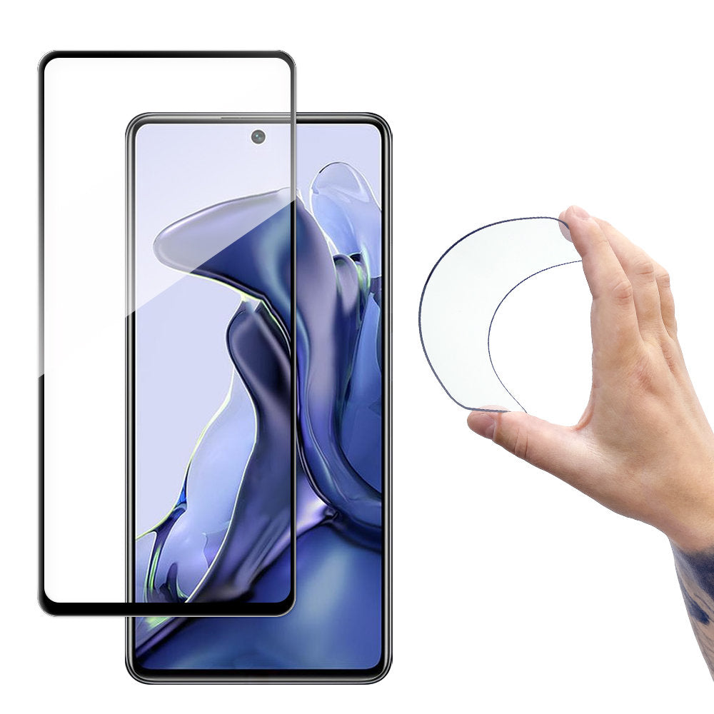 Wozinsky Full Cover Flexi Nano Glass Film Tempered Glass With Frame Xiaomi Mi 11T Pro / Mi 11T Black - TopMag
