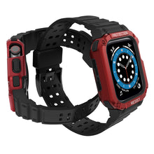 Заредете изображение във визуализатора на галерията – Protect Strap Band Band with Case for Apple Watch 7 / SE (41/40 / 38mm) Case Armored Watch Cover Black - TopMag
