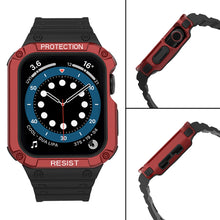Заредете изображение във визуализатора на галерията – Protect Strap Band Band with Case for Apple Watch 7 / SE (41/40 / 38mm) Case Armored Watch Cover Black - TopMag
