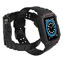Заредете изображение във визуализатора на галерията – Protect Strap Band Band with Case for Apple Watch 7 / SE (41/40 / 38mm) Case Armored Watch Cover Black - TopMag
