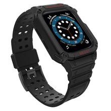 Заредете изображение във визуализатора на галерията – Protect Strap Band Band with Case for Apple Watch 7 / SE (41/40 / 38mm) Case Armored Watch Cover Black - TopMag
