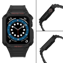 Заредете изображение във визуализатора на галерията – Protect Strap Band Band with Case for Apple Watch 7 / SE (41/40 / 38mm) Case Armored Watch Cover Black - TopMag
