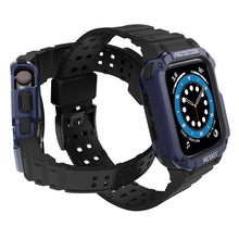 Заредете изображение във визуализатора на галерията – Protect Strap Band Band with Case for Apple Watch 7 / SE (41/40 / 38mm) Case Armored Watch Cover Black - TopMag
