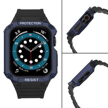 Заредете изображение във визуализатора на галерията – Protect Strap Band Band with Case for Apple Watch 7 / SE (41/40 / 38mm) Case Armored Watch Cover Black - TopMag

