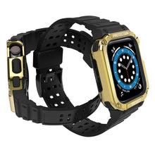 Заредете изображение във визуализатора на галерията – Protect Strap Band Band with Case for Apple Watch 7 / SE (41/40 / 38mm) Case Armored Watch Cover Black - TopMag
