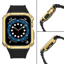 Заредете изображение във визуализатора на галерията – Protect Strap Band Band with Case for Apple Watch 7 / SE (41/40 / 38mm) Case Armored Watch Cover Black - TopMag
