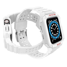 Заредете изображение във визуализатора на галерията – Protect Strap Band Band with Case for Apple Watch 7 / SE (41/40 / 38mm) Case Armored Watch Cover White - TopMag
