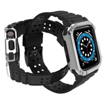 Заредете изображение във визуализатора на галерията – Protect Strap Band Band with Case for Apple Watch 7 / SE (41/40 / 38mm) Case Armored Watch Cover Black - TopMag
