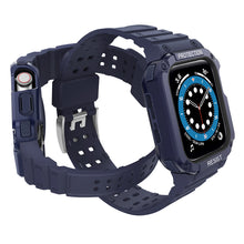 Заредете изображение във визуализатора на галерията – Protect Strap Band Band with Case for Apple Watch 7 / SE (41/40 / 38mm) Case Armored Watch Cover Blue - TopMag
