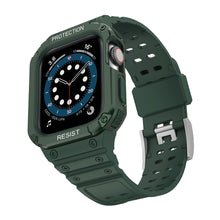 Заредете изображение във визуализатора на галерията – Protect Strap Band Band with Case for Apple Watch 7 / SE (41/40 / 38mm) Case Armored Watch Cover Green - TopMag
