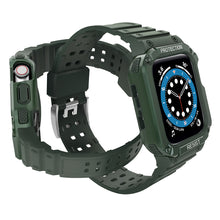 Заредете изображение във визуализатора на галерията – Protect Strap Band Band with Case for Apple Watch 7 / SE (41/40 / 38mm) Case Armored Watch Cover Green - TopMag
