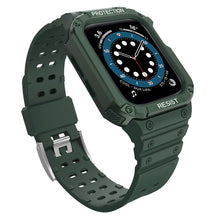 Заредете изображение във визуализатора на галерията – Protect Strap Band Band with Case for Apple Watch 7 / SE (41/40 / 38mm) Case Armored Watch Cover Green - TopMag
