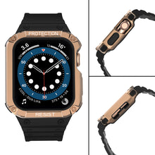 Заредете изображение във визуализатора на галерията – Protect Strap Band Band with Case for Apple Watch 7 / SE (45/44 / 42mm) Case Armored Watch Cover Black - TopMag
