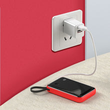 Заредете изображение във визуализатора на галерията – Baseus Mini S powerbank with digital display 10000mAh 3A with USB Type C cable red (PPXF-A09) - TopMag
