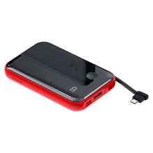 Заредете изображение във визуализатора на галерията – Baseus Mini S powerbank with digital display 10000mAh 3A with USB Type C cable red (PPXF-A09) - TopMag
