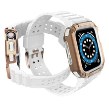 Заредете изображение във визуализатора на галерията – Protect Strap Band Band with Case for Apple Watch 7 / SE (41/40 / 38mm) Case Armored Watch Cover White - TopMag
