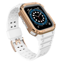 Заредете изображение във визуализатора на галерията – Protect Strap Band Band with Case for Apple Watch 7 / SE (41/40 / 38mm) Case Armored Watch Cover White - TopMag
