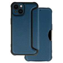 Заредете изображение във визуализатора на галерията – Razor Carbon Book Case for Iphone 13 navy
