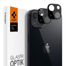 Заредете изображение във визуализатора на галерията – SPIGEN OPTIK.TR CAMERA PROTECTOR 2-PACK IPHONE 13 MINI / 13 BLACK COVER - TopMag

