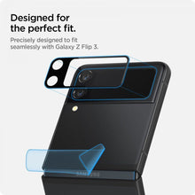Заредете изображение във визуализатора на галерията – SPIGEN OPTIK.TR CAMERA LENS &amp; HINGE FILM GALAXY WITH FLIP 3 BLACK - TopMag
