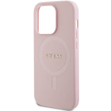 Заредете изображение във визуализатора на галерията – Original Case GUESS hardcase Saffiano MagSafe GUHMP14LPSAHMCP for Iphone 14 Pro pink
