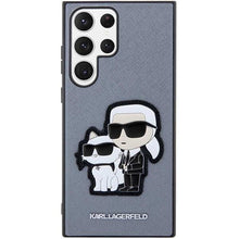 Заредете изображение във визуализатора на галерията – Karl Lagerfeld KLHCS23LSANKCPG S23 Ultra S918 hardcase grey/grey Saffiano Karl &amp; Choupette
